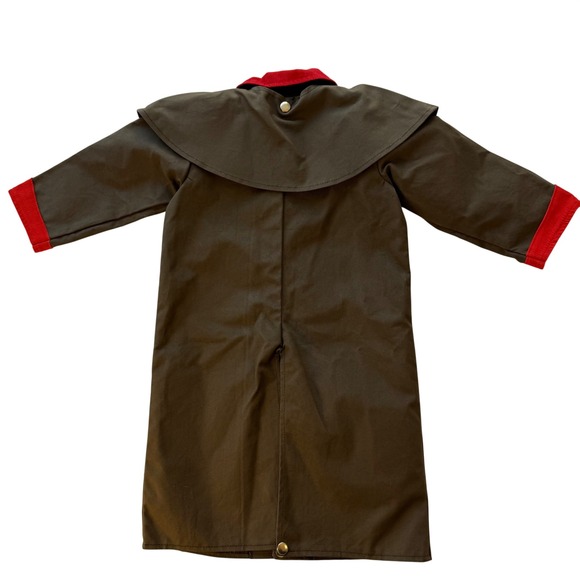 Kids Black Duster Red Corduroy Collar Cuffs Rodeo Western Cowboy Style - Picture 4 of 12